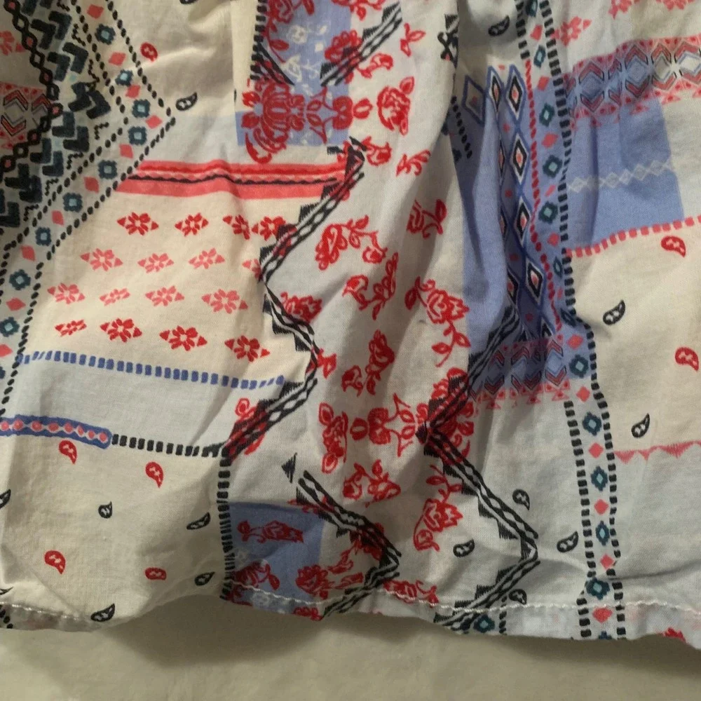OshKosh B'gosh 18 months Baby Girls Denim Overall Dress Patchwork Blue Red White